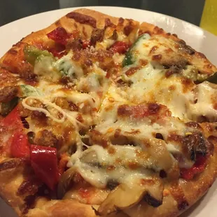 6 inch pizza with Italian sausage, mushrooms, and green pepper!
