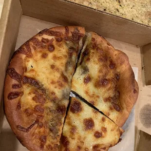 White pizza that was black inside