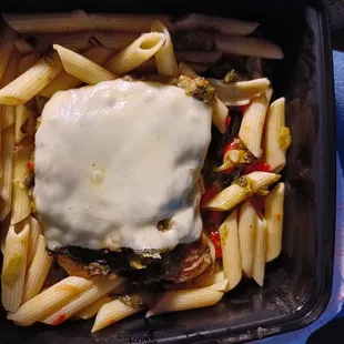 a pasta dish with cheese