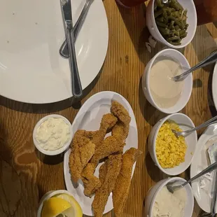 Fried catfish and the sides that were offered!