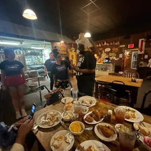 a table full of food