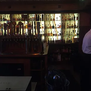 The taps and bourbon.