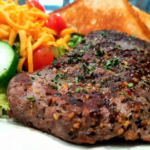 a steak and a salad