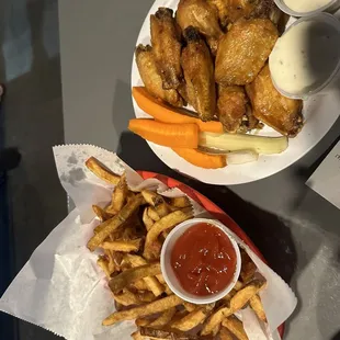 Wings and fries