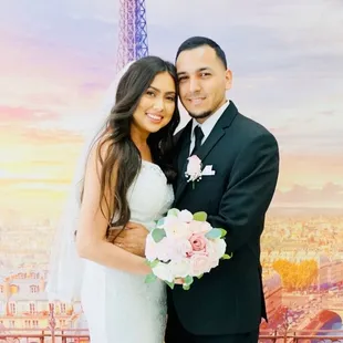 Congratulations Joanna &amp; Carlos!!!  Get free professional photos when you book at Belle&apos;s Wedding Chapel!