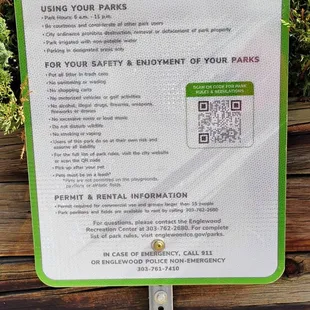 Park Rules &amp; Regulations  10-20-2024