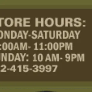 store hours monday saturday