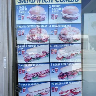 Outside bagel menu.