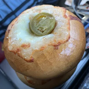 10/30/22 So fresh &amp; HOT, hubby&apos;s couldn&apos;t hold it. This da One, get it!! Jalapeño m Cheese bagel