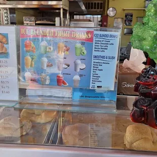 Inside, drinks menu