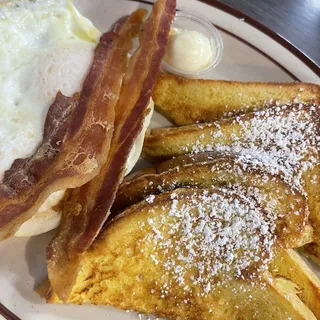 French Toast and 2 Eggs