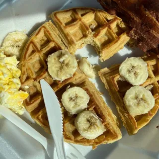 Thin Belgian Waffle and 2 Eggs