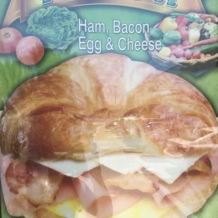Ham Becon Egg &amp; Cheese Croissant