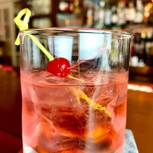 Cherry explosion  $13 (Beefeater gin, Dolin blanc, maraschino liquor and dash syrup)