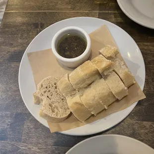 Bread with EVOO - bread could have been toasted. Oil was good though