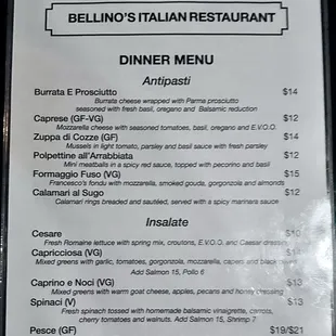menu