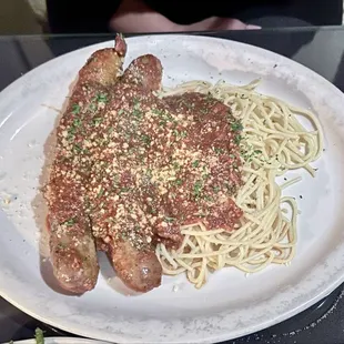 Pasta special excellent sausage and sauce