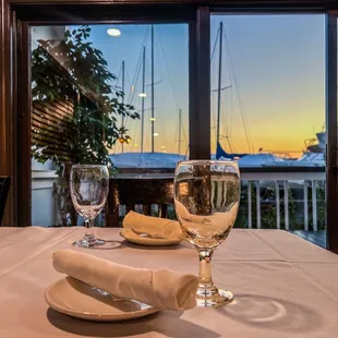 a table setting with a view