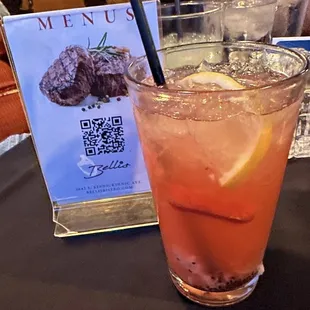 Dragon Juice ( Bacardi Dragonberry, Lemonade, Dragon Fruit, and Raspberry Purree)