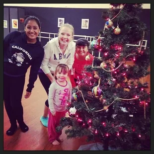 Team Holiday Party, decorating the tree as a family!