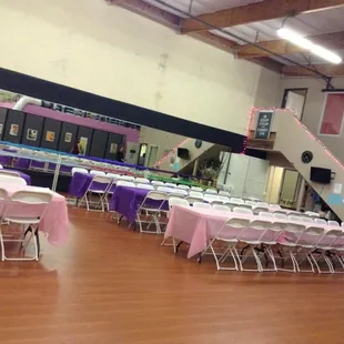 Getting set up for the 5th Position Booster Club&apos;s annual Open House event at the studio