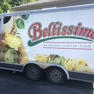 a food truck parked in a parking lot