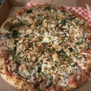 Spinach Pesto Pizza