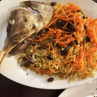 Qabili Palau: lamb shank and Palau