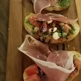 Caprese Bruschetta add Prosciutto