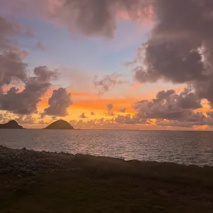 Sunrise over the islands from the patio.