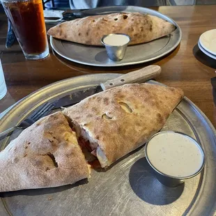 a pita sandwich on a plate