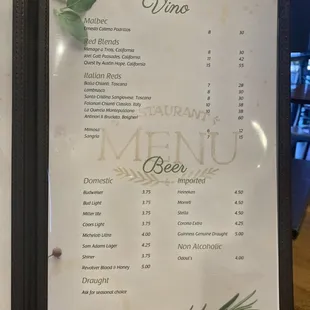 Menu - January 2022