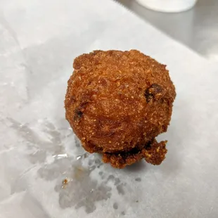 a close up of a doughnut