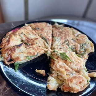 Dry and cakey seafood pajeon