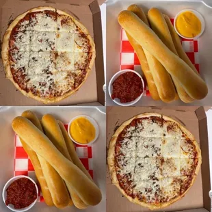 18" 1-3 topping pizza with 6 breadsticks