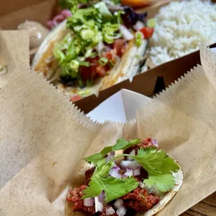 Spicy pork belly taco