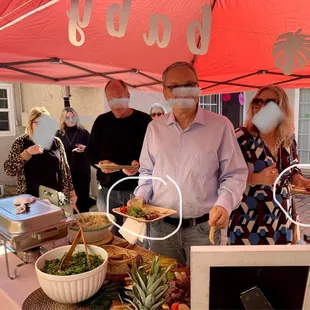 As you can see the set up is nice, but there is not enough food for 45 people, not even for the 35 that came.