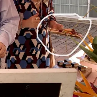 His wife didn't take any chicken since she saw there wasn't enough chicken.