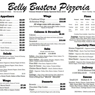 a menu for a restaurant