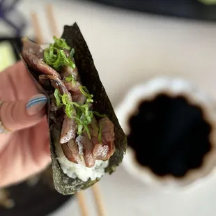 Wagyu hand roll