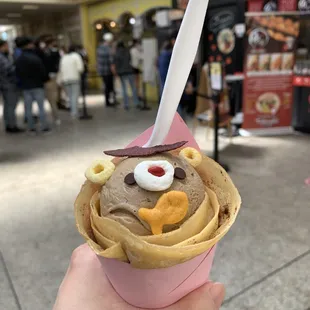 espresso ice cream with corn flakes and cinnamon sugar