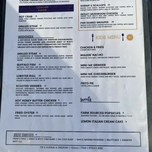 Menu back