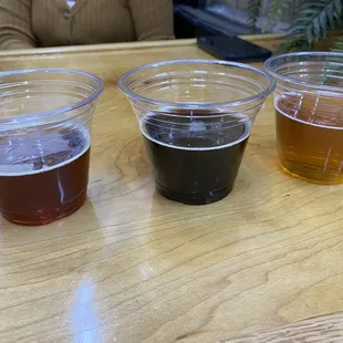 three different types of beer