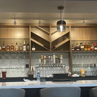 Taps and seating area in the bar