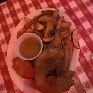 Chicken strips and fries