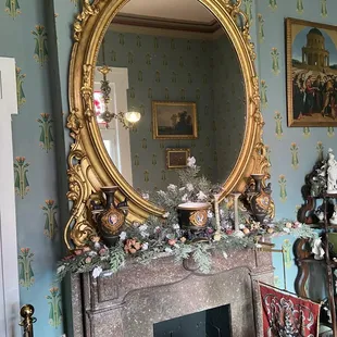 Mirrored fireplace