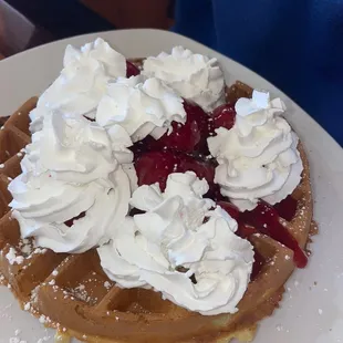 waffles, food