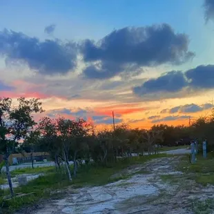 A sunset sky at the park
