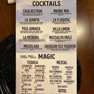 Drink Menu