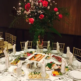 a table set for a formal dinner